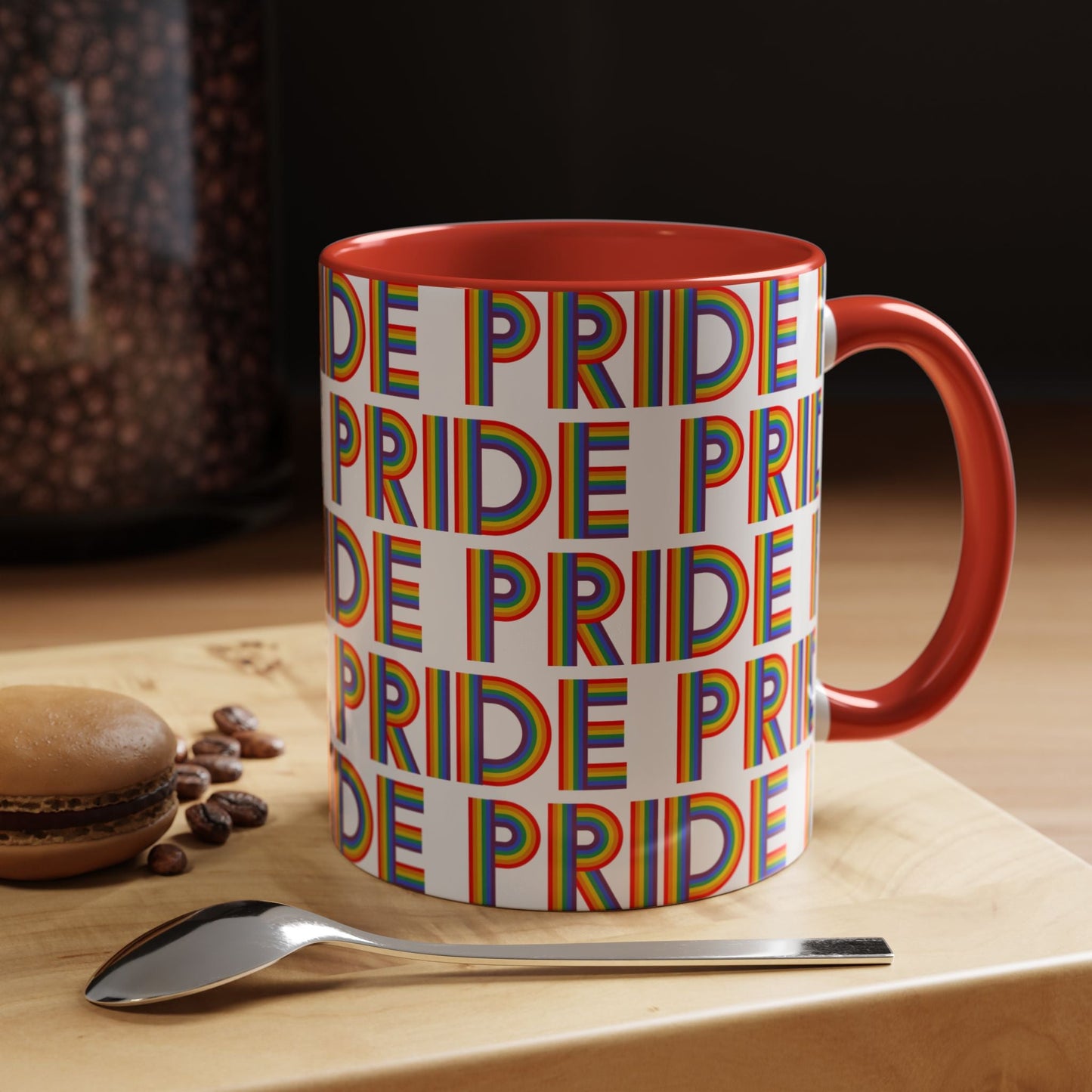 Bespattered Facade Pride Rainbow Ribbon Letters Mug | Eight Colors | 11oz or 15oz