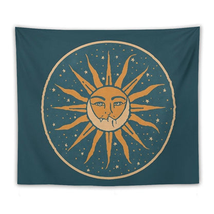 Sun And Moon  Vintage Tapestry