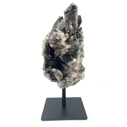 Smoky Quartz Cluster on Post Stand – Natural Crystal Display