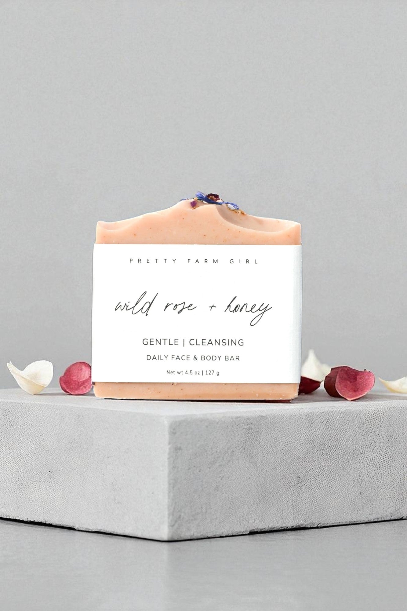 Wild Rose + Honey -- Handmade Tallow Soap Bar