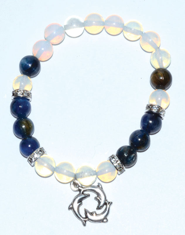 Opalite & Kyanite Dolphin Bracelet