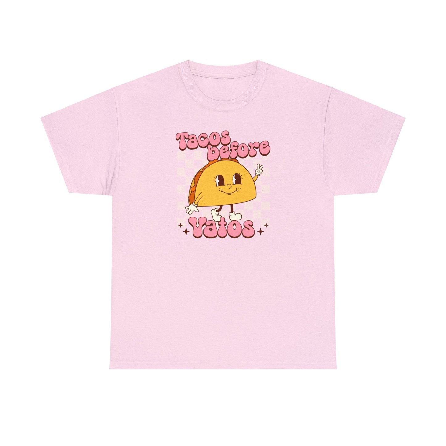 Tacos before vatos tshirt. Mexican Unisex Heavy Cotton tshirt. Valentines Day shirt for her. Taco shirt. shirt with vintage taco.