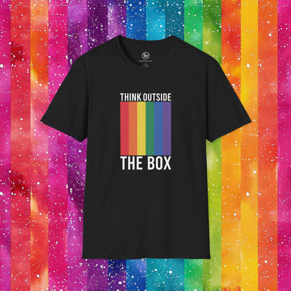 Bespattered Facade Rainbow Think Outside the Box Unisex Softstyle T-Shirt