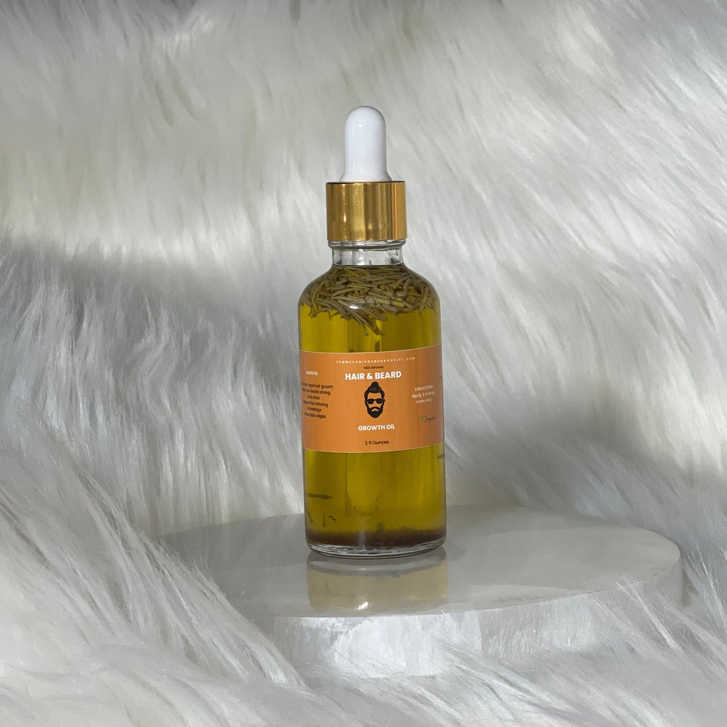 Organic Beard & Hair Growth Oil – 2oz Handmade Natural Formula