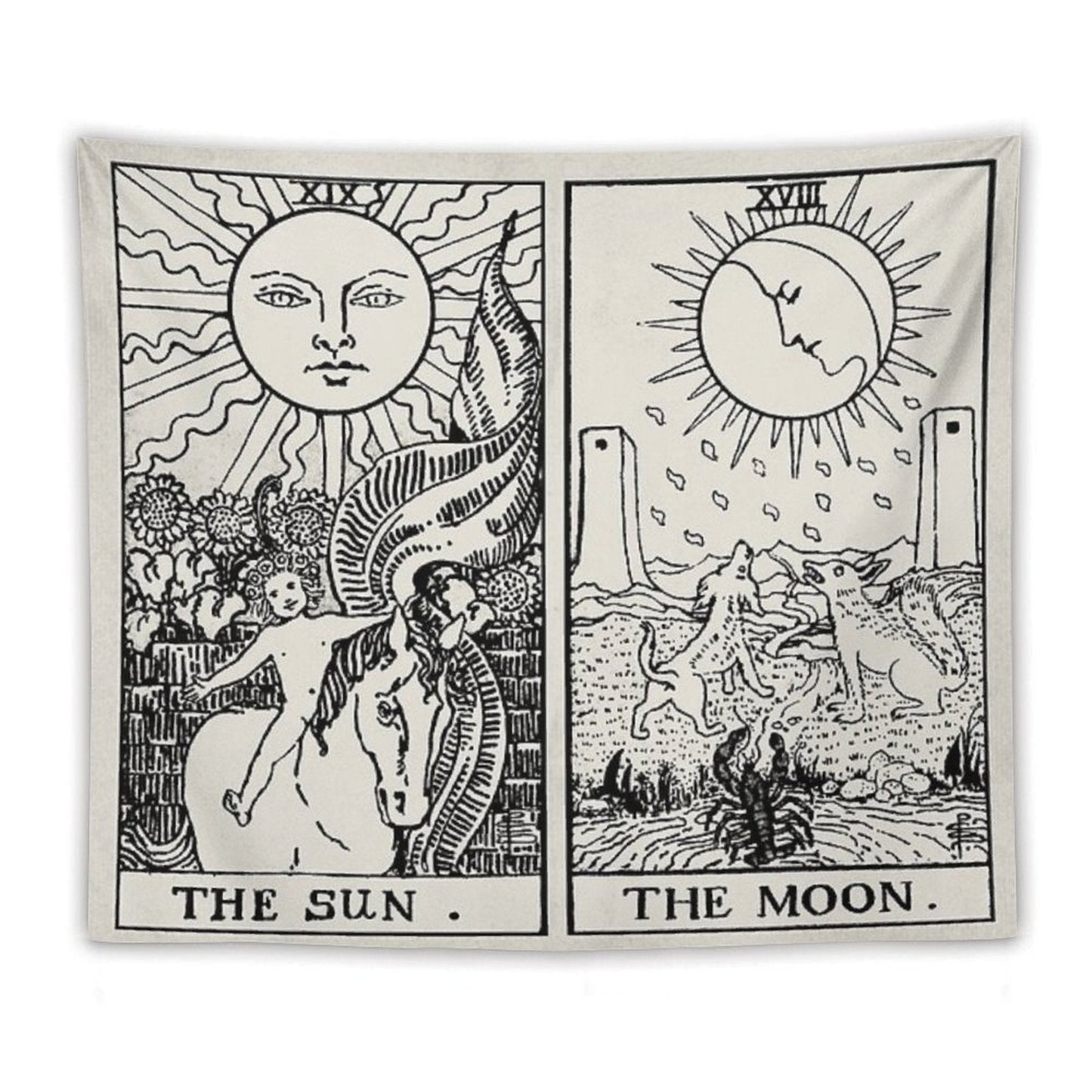 The Sun And Moon Tarot Cards Tapestry