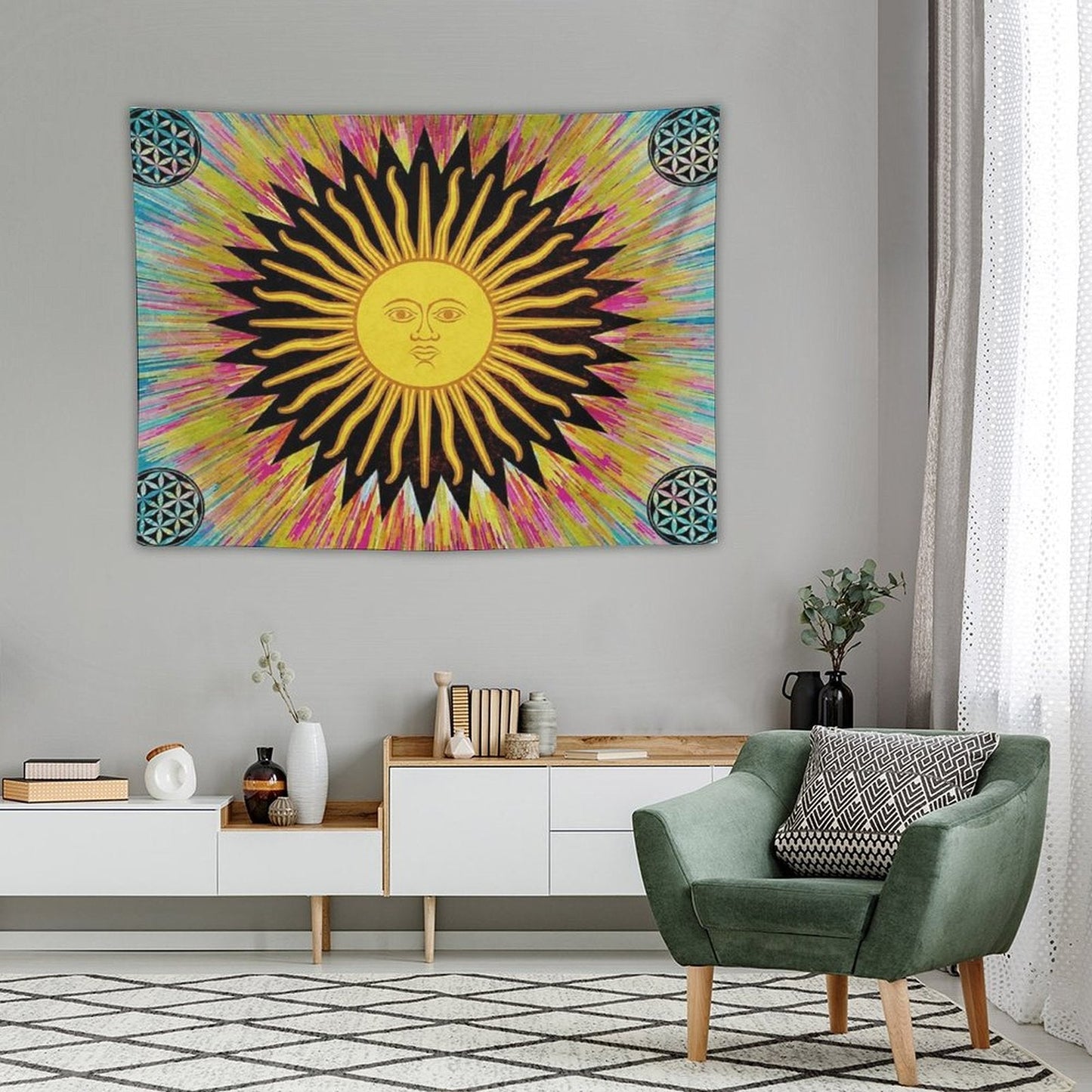 Psychedelic Sun Tapestry