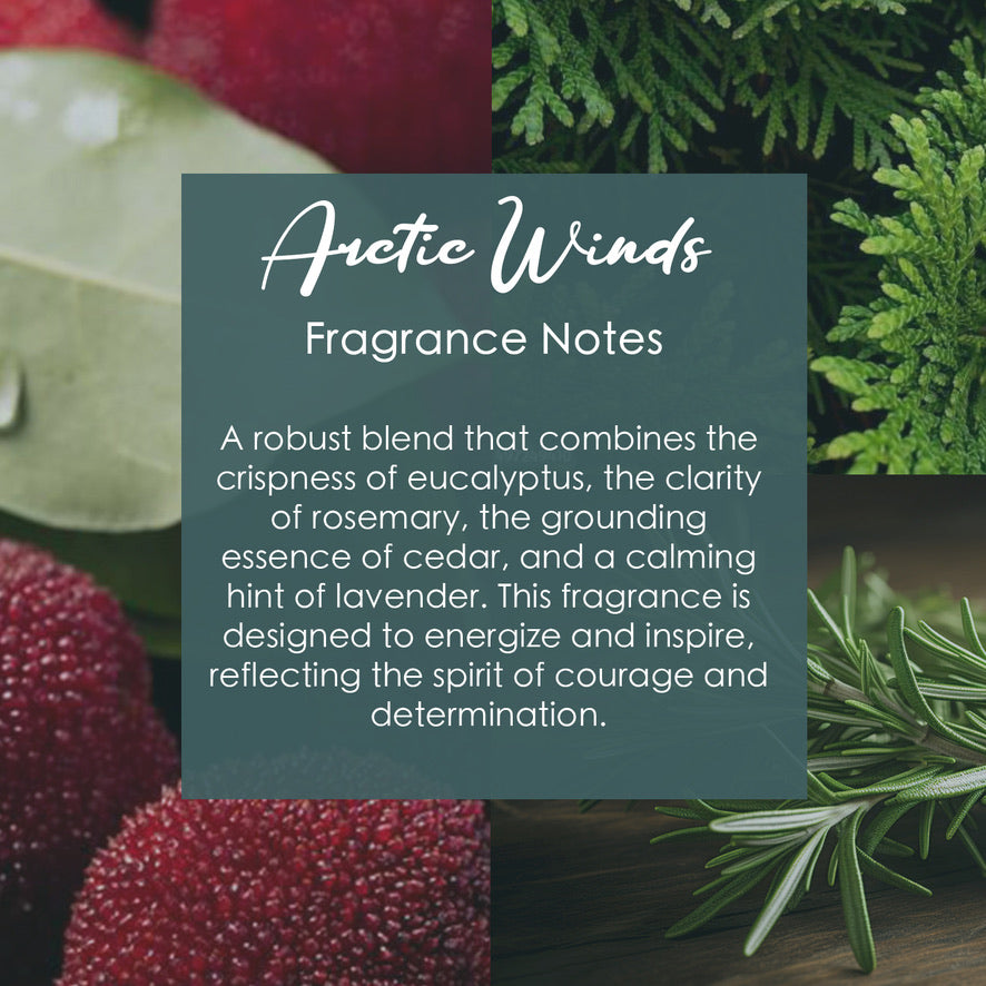 Arctic Winds Crystal Candle with Citrine, Amethyst, & Quartz | Coconut-Soy Wax Candle, 9oz