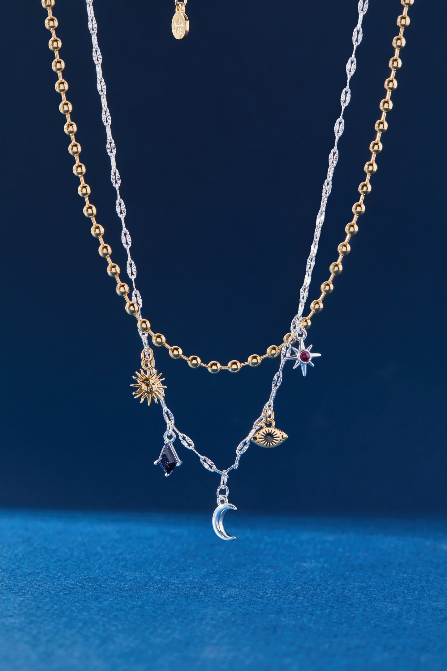 Moon Magic 2 Row Charm Necklace