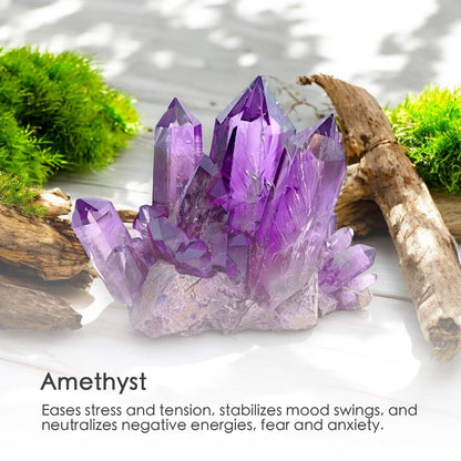 Cypress Mist Crystal Candle with Amethyst | Coconut-Soy Wax Candle, 9oz