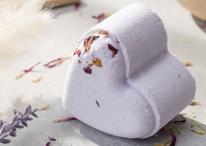 Bath Bombs - Lavender  - a Set of 5 Heart Shaped Gift box - Mother's Day best gift