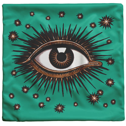 "All Seeing Eye"  - Throw Pillow (Teal)