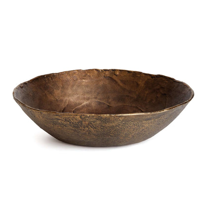 Antique Brass Decorative Bowl with Organic Rim