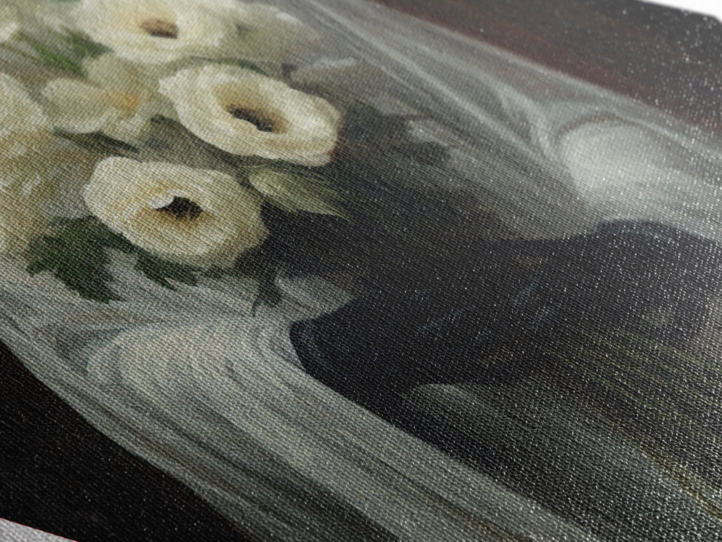 "Ghost with Flowers" Diamond Shaped Wall Art