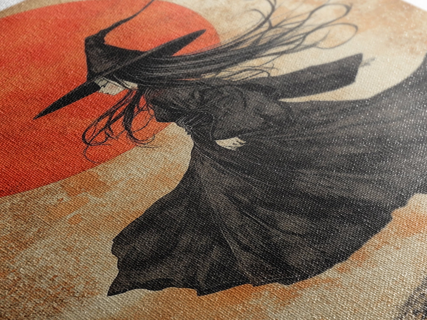 Witch Orange Moon Wall Art – Framed Canvas or Poster Print