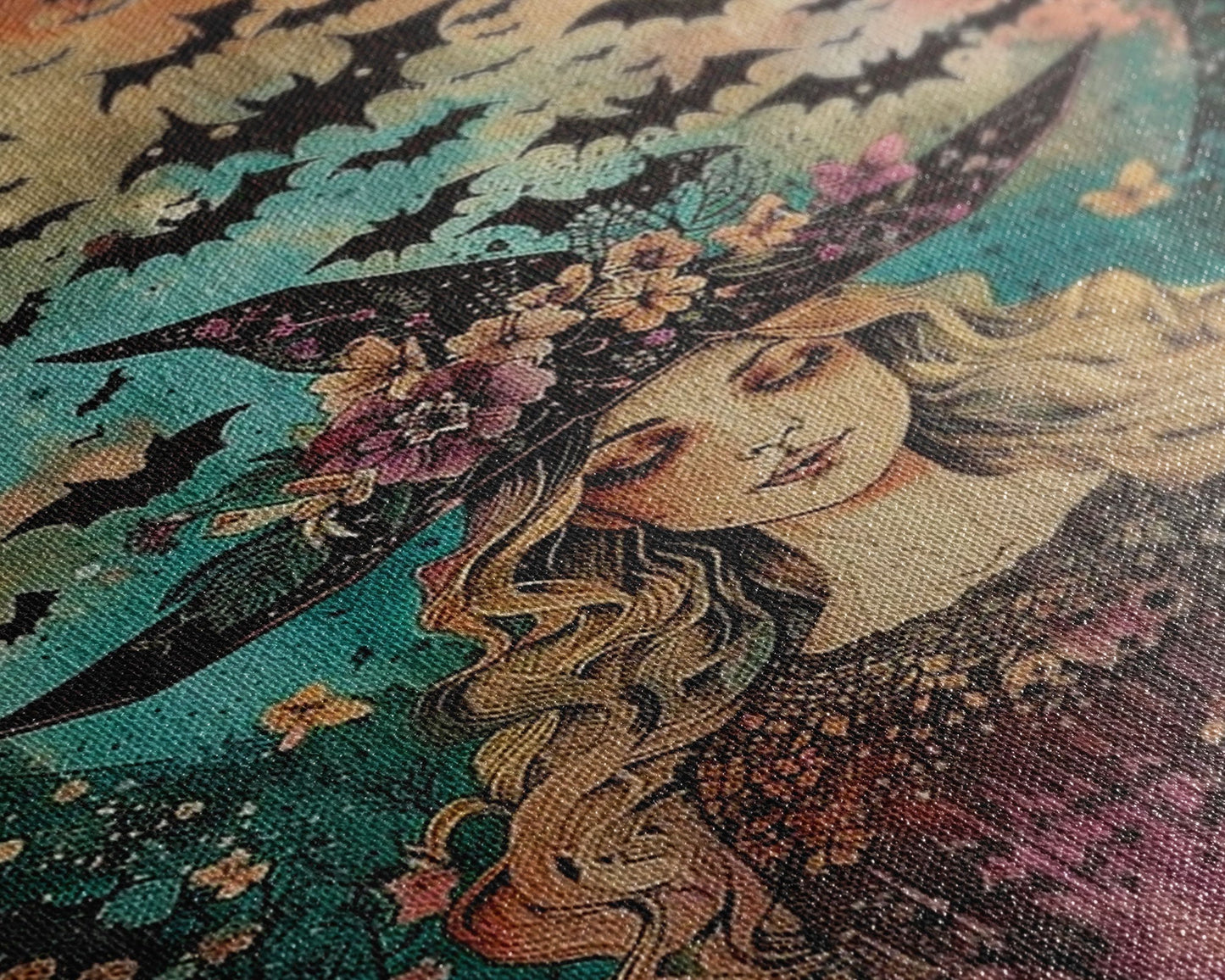 Witch with Bats  - Wall Art