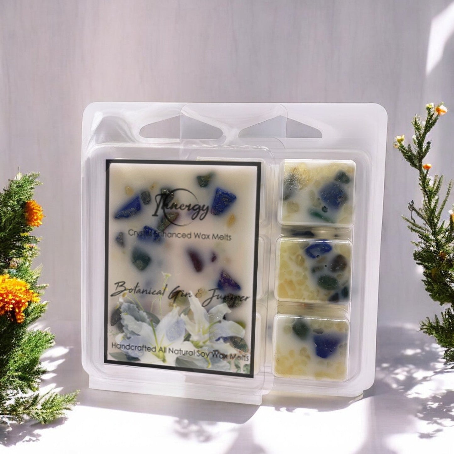 Botanical Gin & Juniper Crystal-Enhanced Premium Coconut-Soy Wax Melts