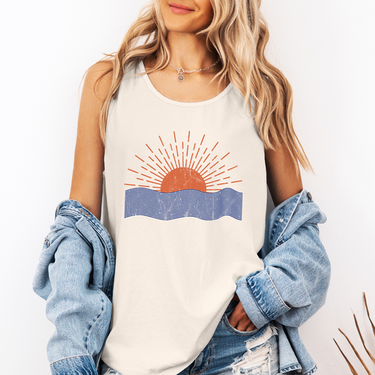 Beach Sunset, Minimalist - Tank Top