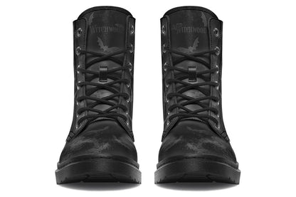 Vegan Ankle Boots - Distressed Bats