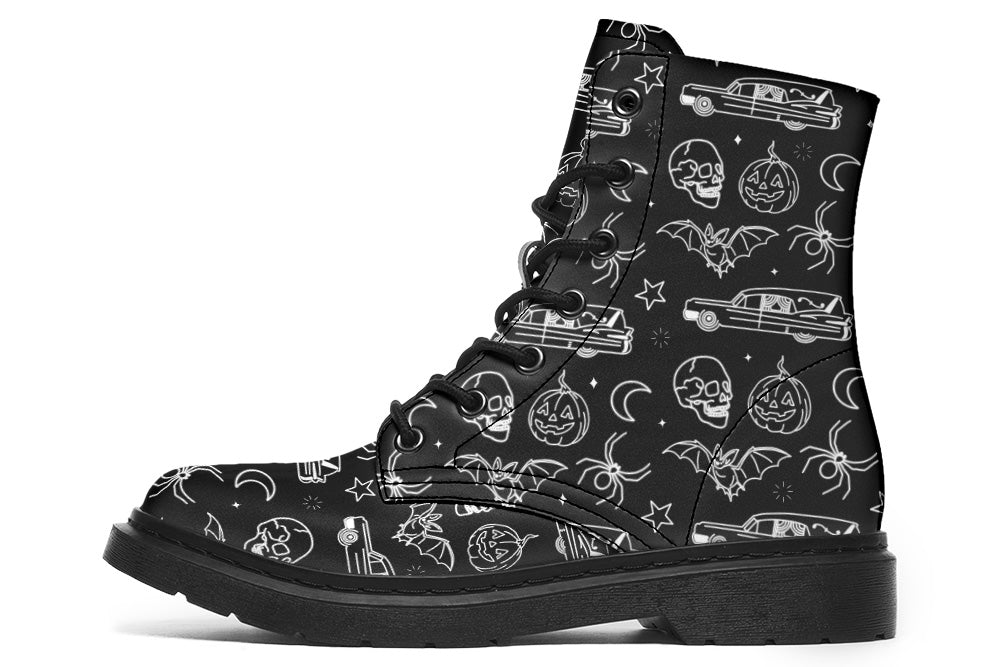Vegan Ankle Boots - Hearse & Halloween