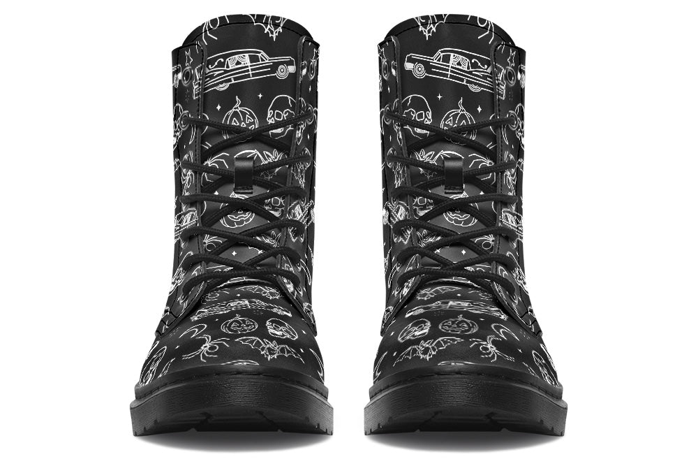 Vegan Ankle Boots - Hearse & Halloween