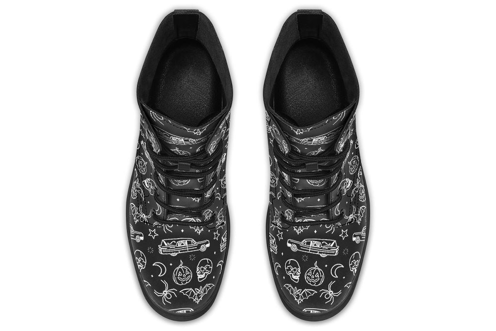 Vegan Ankle Boots - Hearse & Halloween