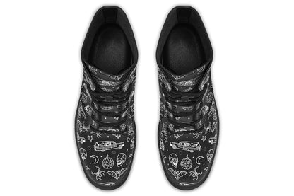 Vegan Ankle Boots - Hearse & Halloween
