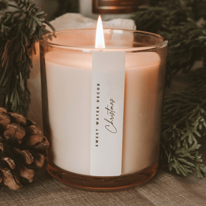 Christmas Soy Candle - Tinted Glass Jar - 12 oz