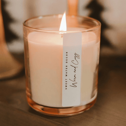 Warm and Cozy Soy Candle - Tinted Glass Jar - 12 oz