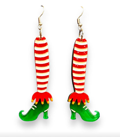 Elfin Around Christmas Fun Earrings by Lipstick & Chrome