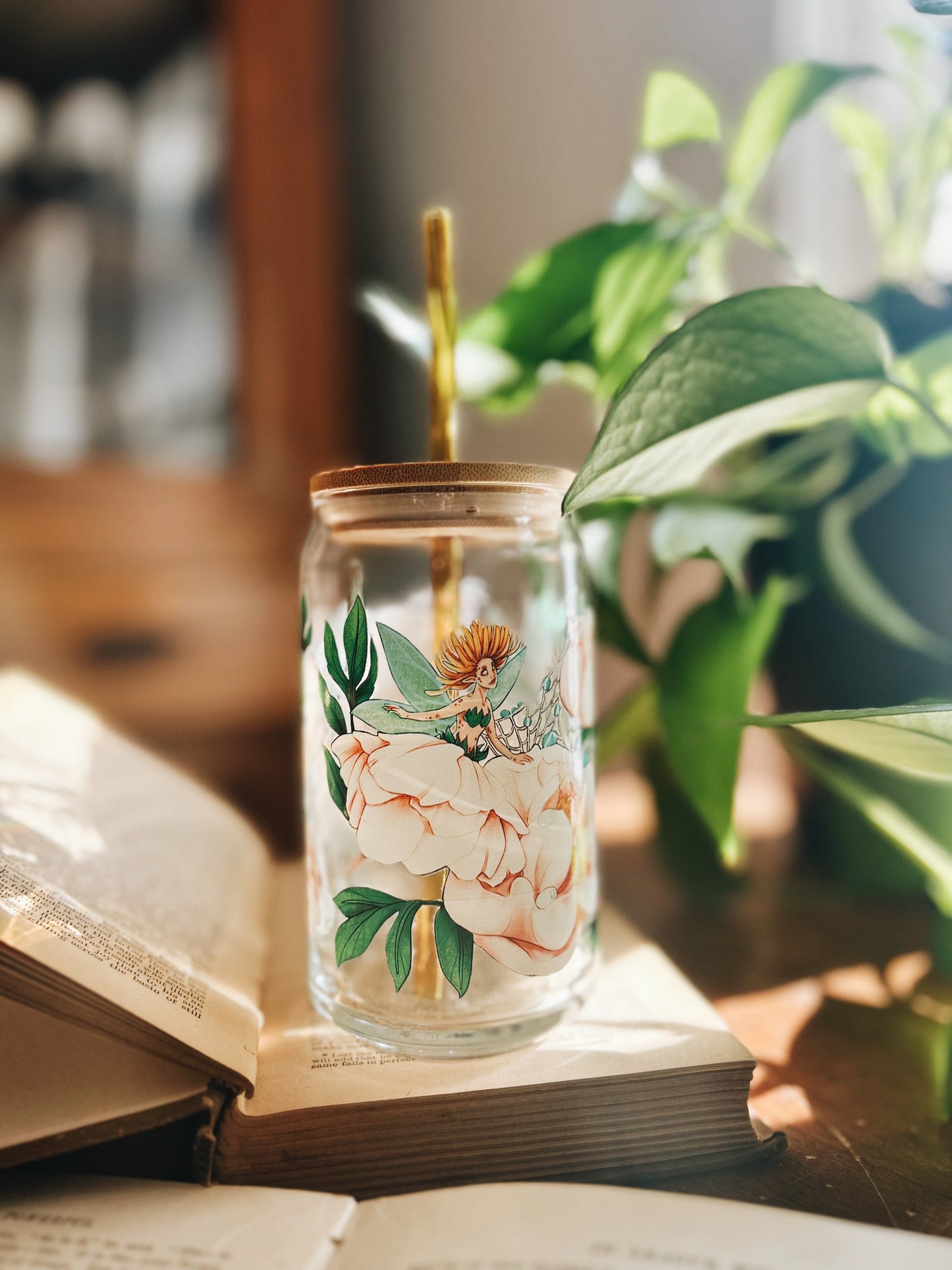 Peony Fey Glass, handmade