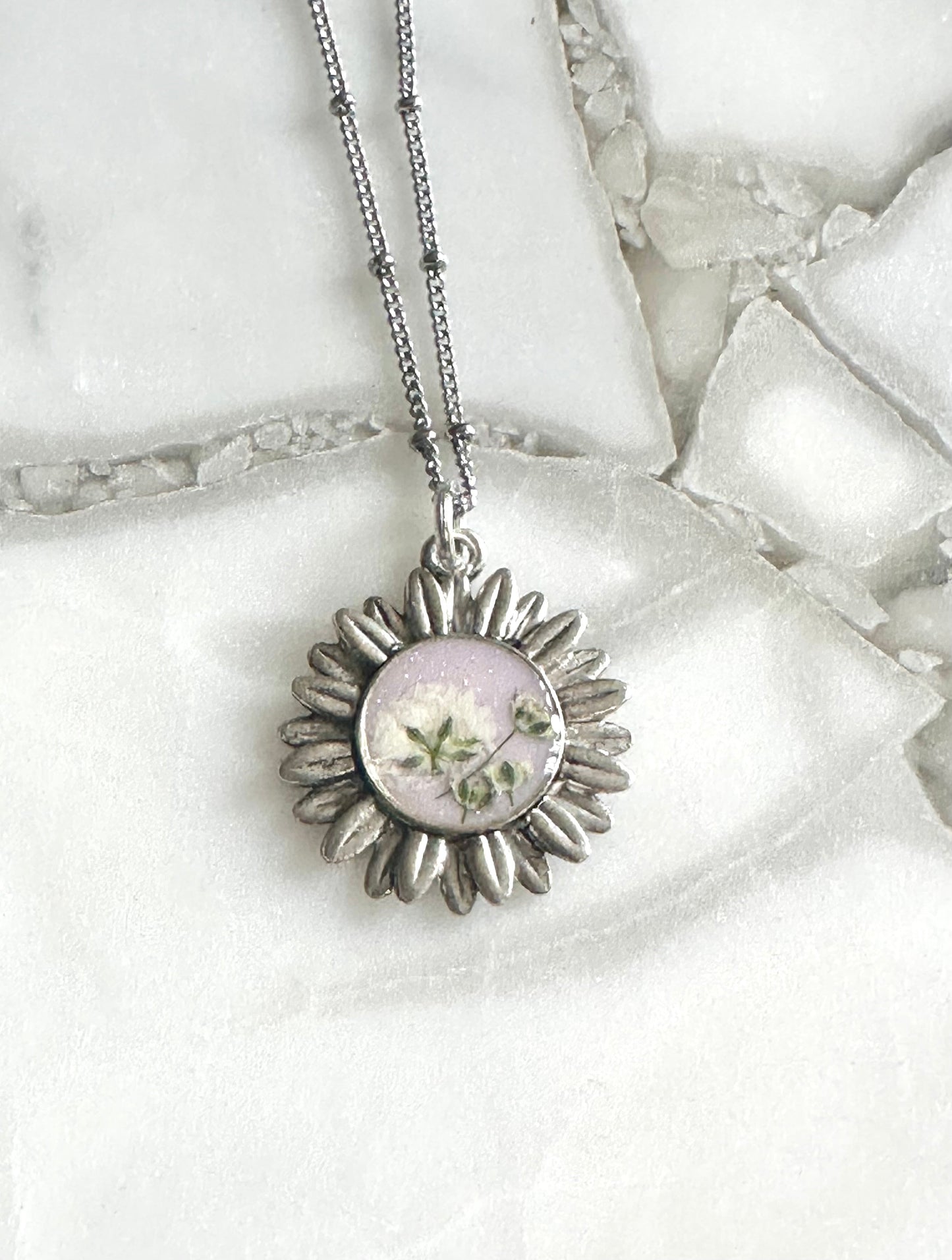 Floral Aster Pendant Necklace