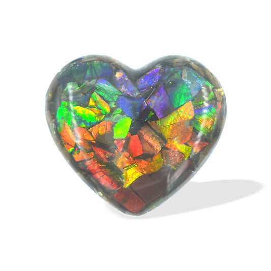 Starborn Ammolite Heart, Display Stone- 1.25 inches