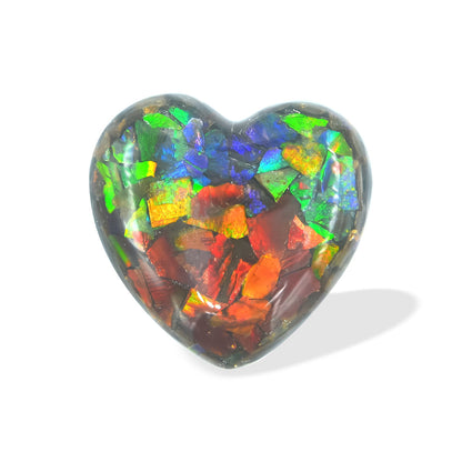 Starborn Ammolite Heart, Display Stone- 1.25 inches