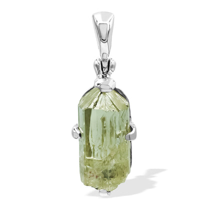 Starborn Green Apatite Crystal Pendant in Sterling Silver