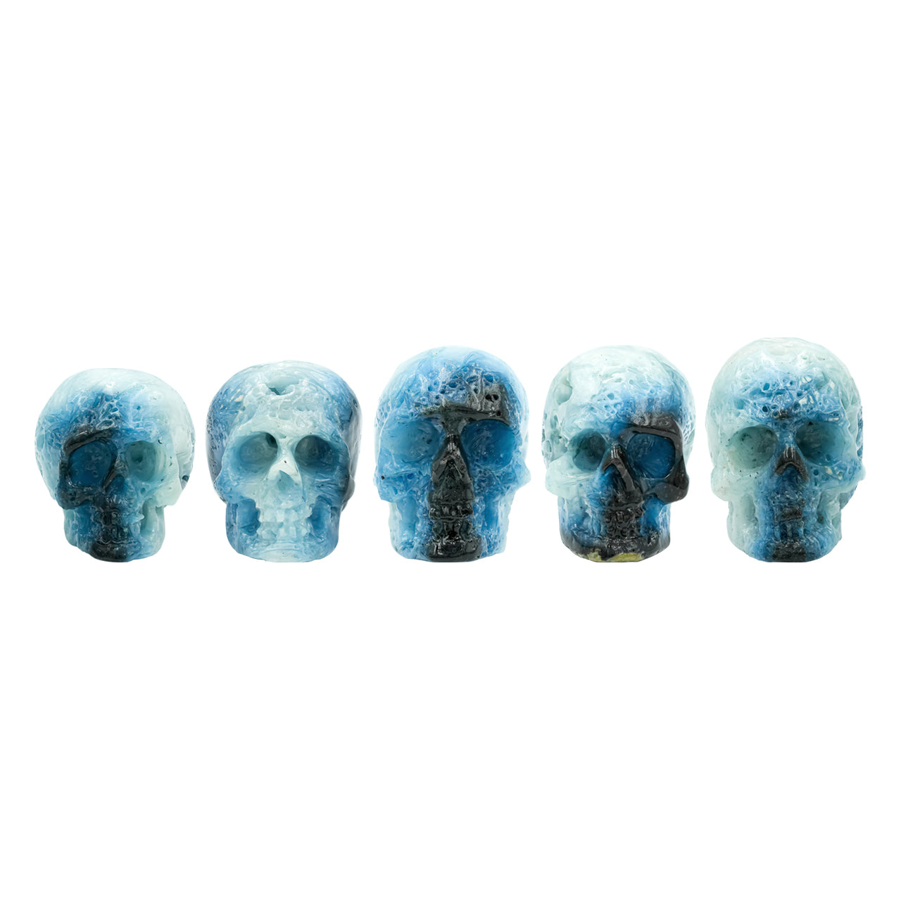 Starborn Blue Ice Glacierite Hand-Carved Skull 25-30 mm