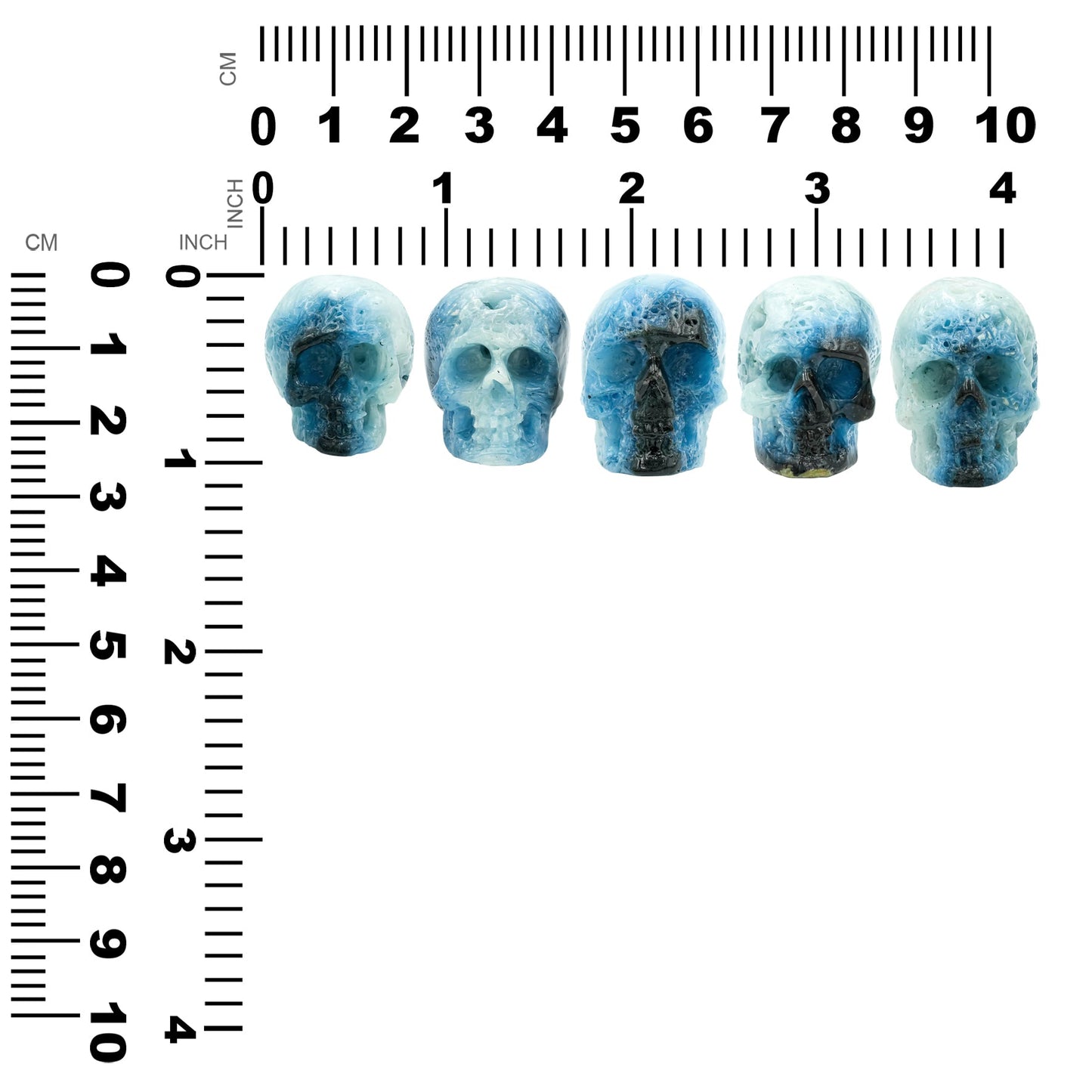 Starborn Blue Ice Glacierite Hand-Carved Skull 25-30 mm