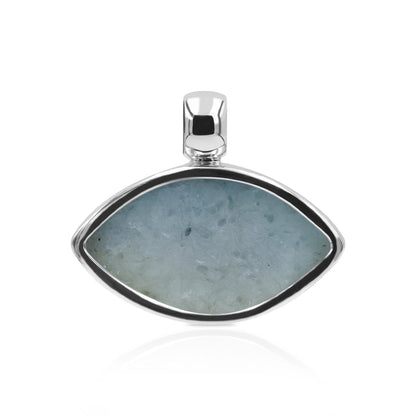 Starborn Blue Ice Glacierite Eye Shaped Pendant in Sterling Silver