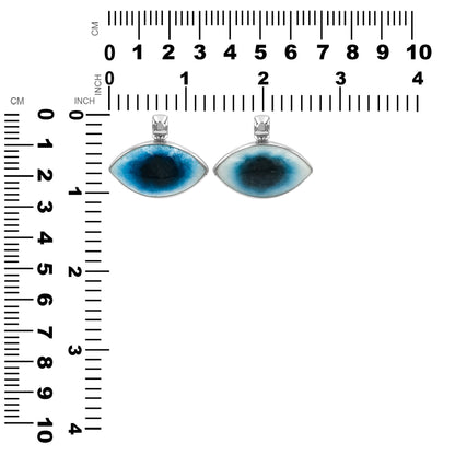 Starborn Blue Ice Glacierite Eye Shaped Pendant in Sterling Silver