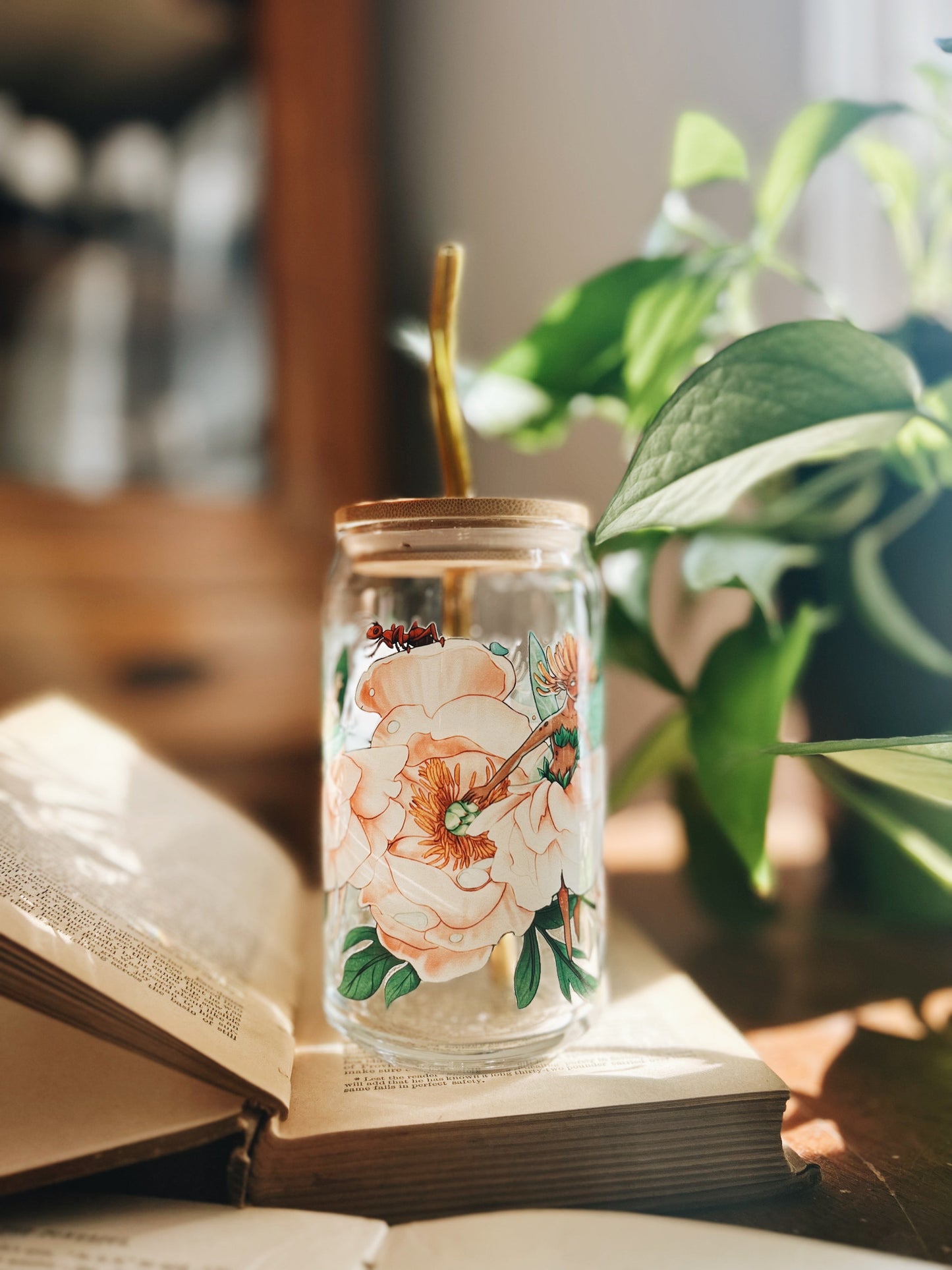 Peony Fey Glass, handmade