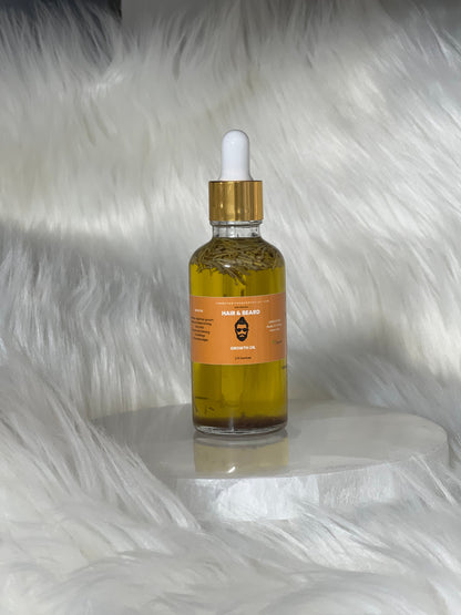 Organic Beard & Hair Growth Oil – 2oz Handmade Natural Formula