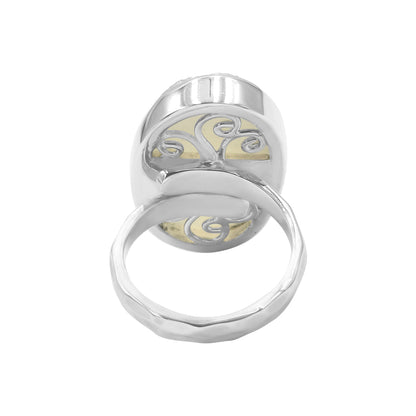 Starborn Iridescent Quartz Drusy Oval Ring in Sterling Silver