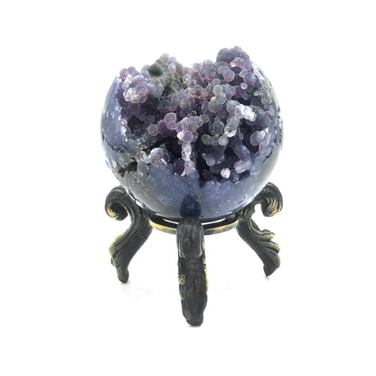 Starborn Grape Chalcedony Display Sphere with Brass Stand