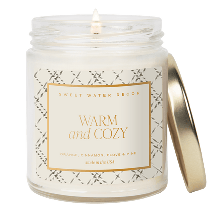 Warm and Cozy Soy Candle - Clear Jar - 9 oz