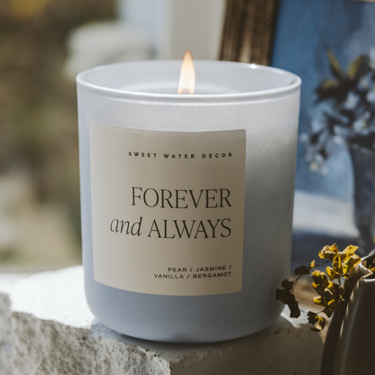 Forever and Always Soy Candle - Blue Matte Jar - 15 oz