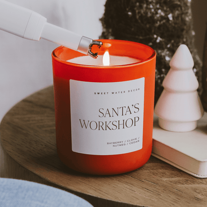 Santa's Workshop Soy Candle - Red Matte Jar - 15 oz (Merry and Bright)