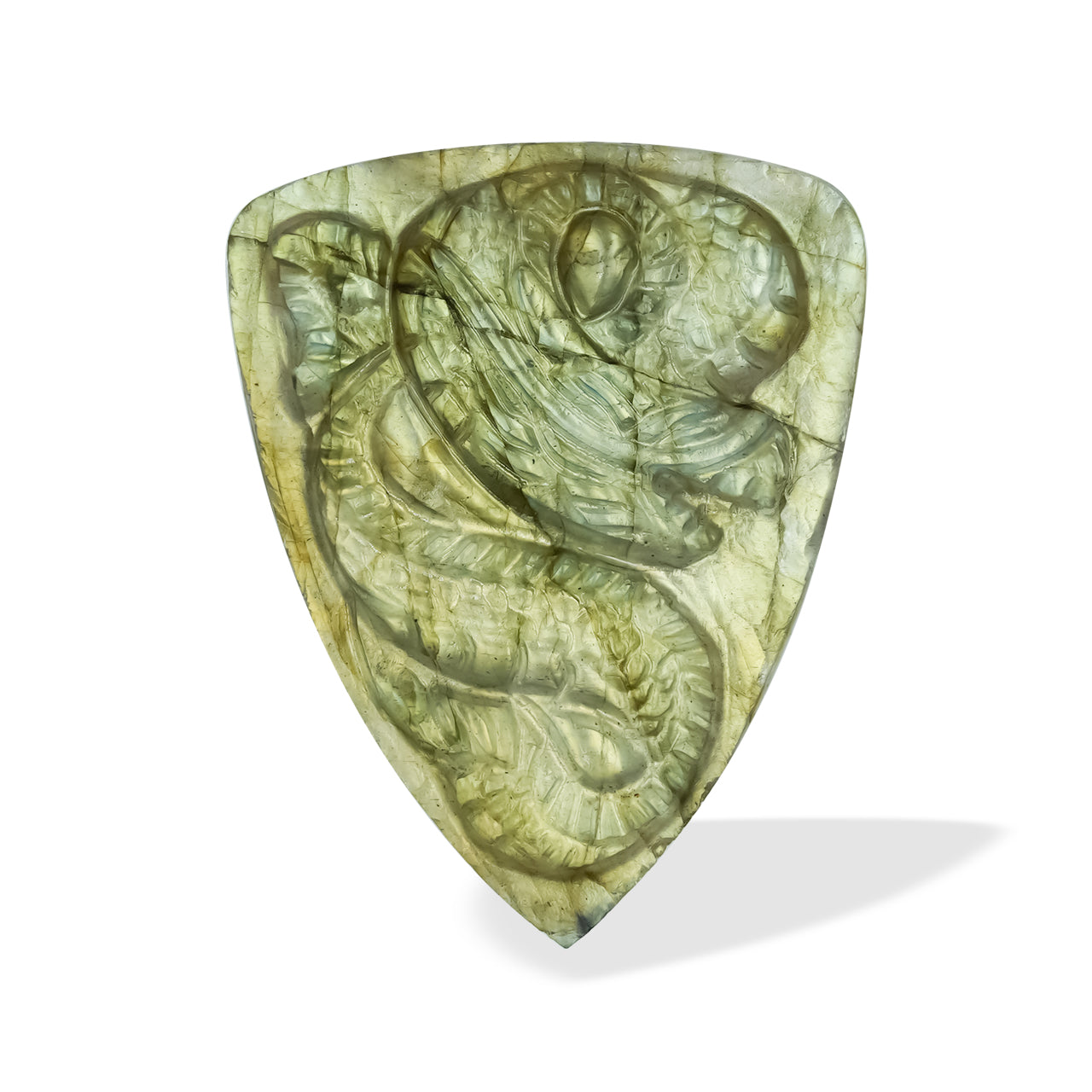 Starborn Labradorite Hand Carved Cabochon Dragon Carving