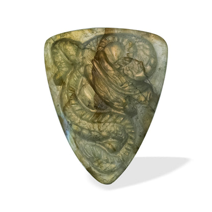 Starborn Labradorite Hand Carved Cabochon Dragon Carving