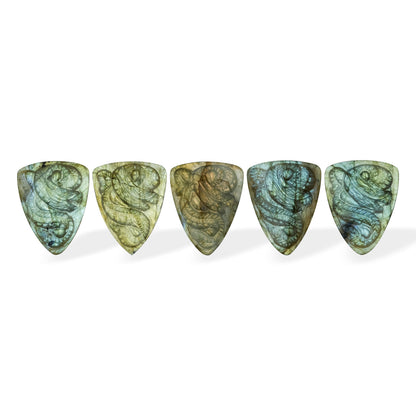 Starborn Labradorite Hand Carved Cabochon Dragon Carving