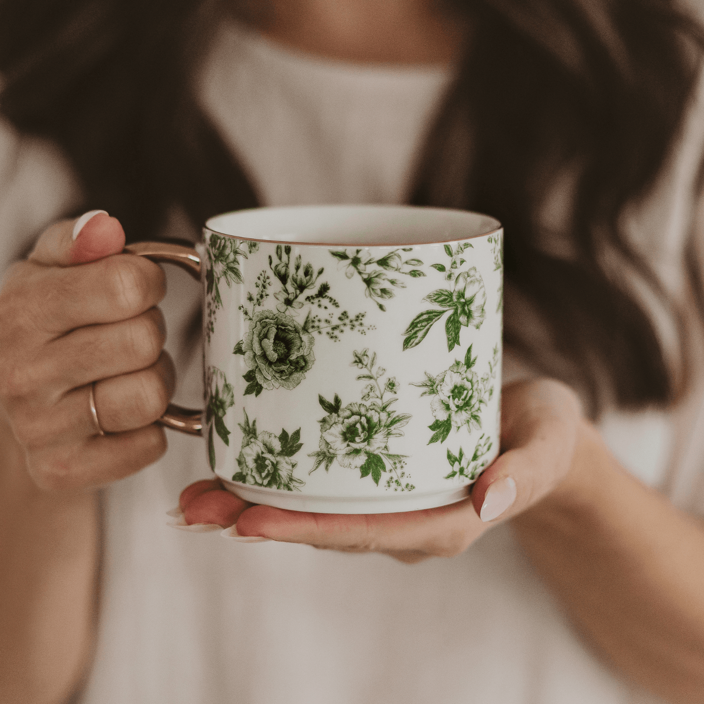 Green Delft 14oz. Coffee Mug