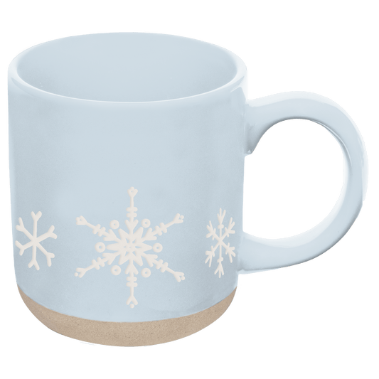 Snowflakes 14oz. Blue Stoneware Coffee Mug